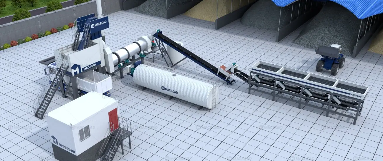 Highlights of the Drum Asphalt Mixing Plant
